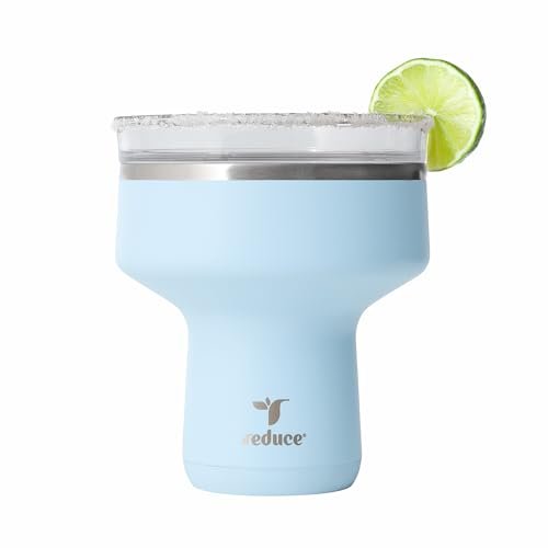 REDUCE Saltini 16 oz Cocktail Tumbler, Insulated Margarita Tumbler with Lid, Keeps Drinks Cold for 10