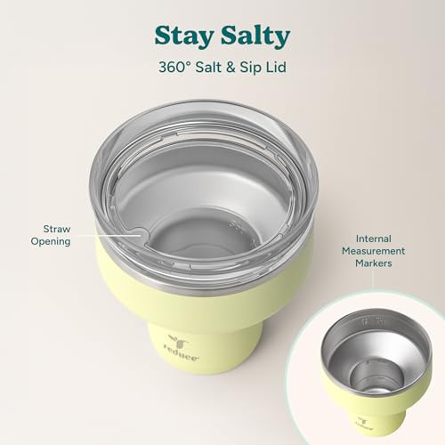 REDUCE Saltini 16oz Cocktail Tumbler - Insulated Margarita Tumbler with Lid-Keeps Drinks Cold for 10 Hours-360 Sippable Martini Glass Alternative-Shatterproof Perfect for Parties - Multicolor - 4 Pack - My Kitchen Products