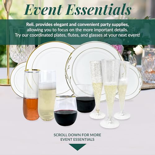 Reli. Champagne Flutes Plastic | 100 Pack | 4.5 oz - Clear | Premium Plastic Champagne Flutes | Party-Perfect for Celebrations - My Kitchen Products