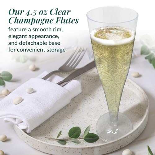 Reli. Champagne Flutes Plastic | 100 Pack | 4.5 oz - Clear | Premium Plastic Champagne Flutes | Party-Perfect for Celebrations - My Kitchen Products