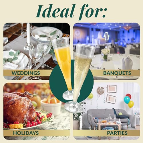 Reli. Champagne Flutes Plastic | 100 Pack | 4.5 oz - Clear | Premium Plastic Champagne Flutes | Party-Perfect for Celebrations - My Kitchen Products