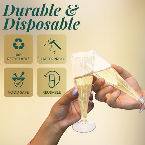 Reli. Champagne Flutes Plastic | 100 Pack | 4.5 oz - Clear | Premium Plastic Champagne Flutes | Party-Perfect for Celebrations - My Kitchen Products