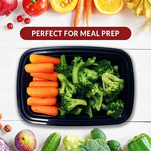 Reli. Meal Prep Containers, 16 oz. | 50 Pack | 1 Compartment Food Container w/Lids | Microwavable Food Storage Containers/To Go | Black Reusable Bento Box/Lunch Box for Meal Prep - My Kitchen Products