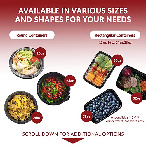 Reli. Meal Prep Containers, 16 oz. | 50 Pack | 1 Compartment Food Container w/Lids | Microwavable Food Storage Containers/To Go | Black Reusable Bento Box/Lunch Box for Meal Prep - My Kitchen Products