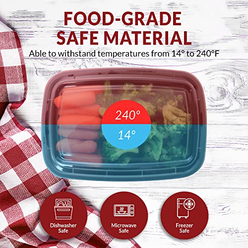Reli. Meal Prep Containers, 16 oz. | 50 Pack | 1 Compartment Food Container w/Lids | Microwavable Food Storage Containers/To Go | Black Reusable Bento Box/Lunch Box for Meal Prep - My Kitchen Products