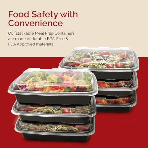 Reli. Meal Prep Containers (50 Pack, 32 oz.) | 1 Compartment Food Containers with Lids | Microwavable Freezer Dishwasher Safe - Bento Box - My Kitchen Products