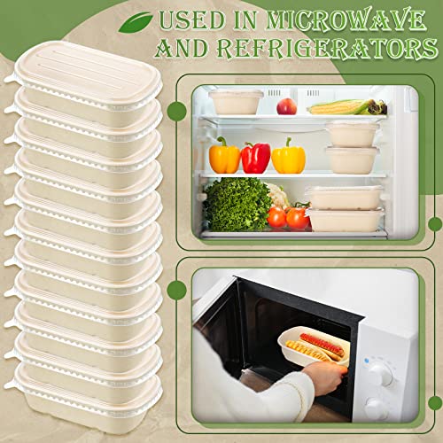 Remerry 100 Sets 23 oz Disposable Bowls with Lids Paper Meal Prep Containers Disposable Paper Food Containers Throw Away Lunch Salad Bowls for Restaurant Party Serving - My Kitchen Products