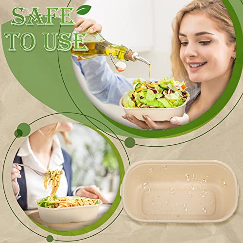 Remerry 100 Sets 23 oz Disposable Bowls with Lids Paper Meal Prep Containers Disposable Paper Food Containers Throw Away Lunch Salad Bowls for Restaurant Party Serving - My Kitchen Products