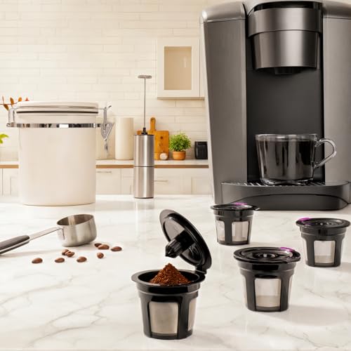 Reusable K Cups for Keurig K Elite, K Classic, K Compact, K Latte, K Duo and All 2.0 & 1.0 Coffee Makers, 2 Pack K Cup Coffee Filters - Black - My Kitchen Products