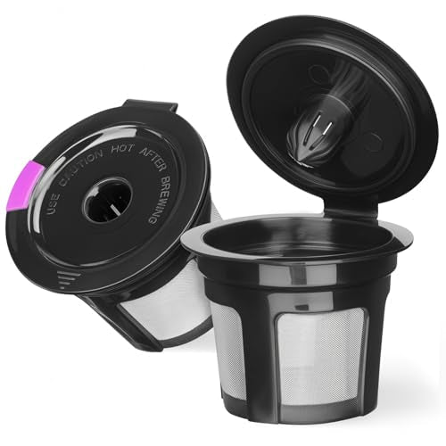 Reusable K Cups for Keurig K Elite, K Classic, K Compact, K Latte, K Duo and All 2.0 & 1.0 Coffee Makers, 2 Pack K Cup Coffee Filters - Black - My Kitchen Products