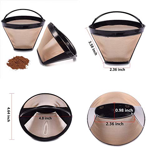 Reusable No.4 Cone Coffee Maker Filters for Ninja Coffee Bar Brewer Replacement Permanent Basket Filter (2 Coffee Filters) - My Kitchen Products