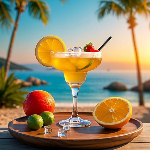 Reusable Plastic Margarita Glasses Set of 4, 9oz(250ml), Heavy Duty, 145 Grams, Unbreakable Plastic Cocktail Glasses, BPA Free, Dishwasher Safe, Perfect for Poolside, Outdoors, Camping, and More - My Kitchen Products