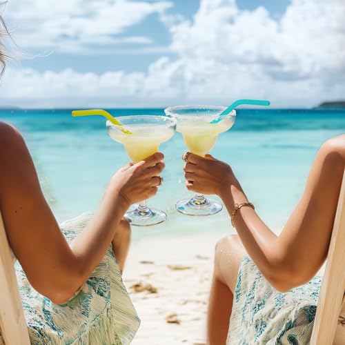 Reusable Plastic Margarita Glasses Set of 4, 9oz(250ml), Heavy Duty, 145 Grams, Unbreakable Plastic Cocktail Glasses, BPA Free, Dishwasher Safe, Perfect for Poolside, Outdoors, Camping, and More - My Kitchen Products