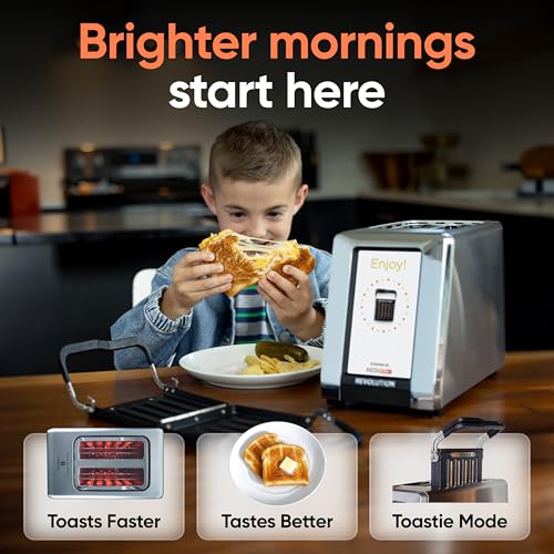 Revolution R180 Connect Plus Smart Toaster with Touchscreen – Choose from 40+ Bread Types, 7 Browning Levels, & Toastie Press Mode – Digital Picture Frame, Weather Widget, and Clock - My Kitchen Products