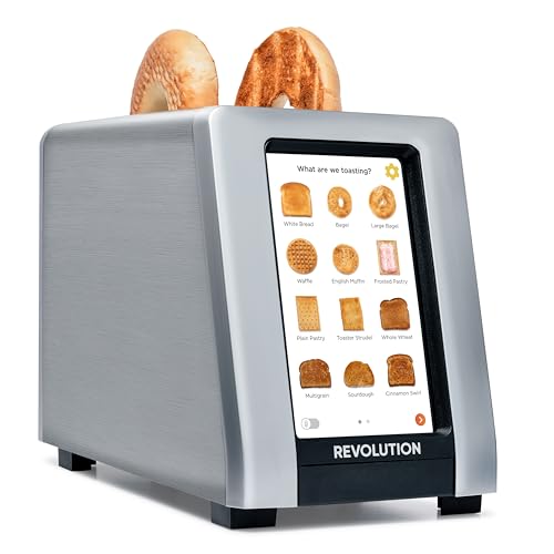 Revolution R180 Connect Plus Smart Toaster with Touchscreen – Choose from 40+ Bread Types, 7 Browning Levels, & Toastie Press Mode – Digital Picture Frame, Weather Widget, and Clock - My Kitchen Products