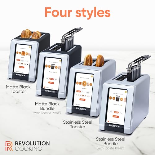 Revolution R180 Connect Touchscreen Smart Toaster with High-Speed InstaGLO Technology – Choose from 6 Bread Types, 7 Browning Levels, & Toastie Press Mode (Stainless Steel, 2-Slice) - My Kitchen Products