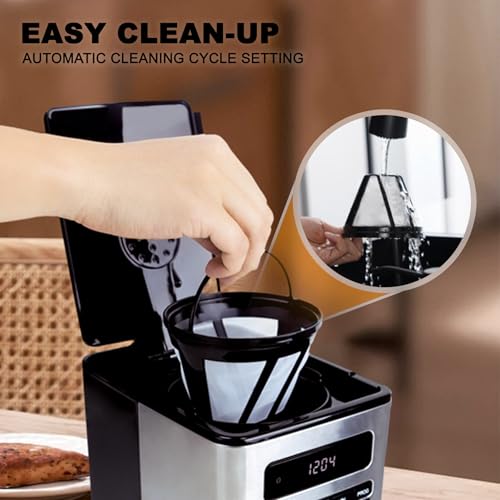 REVOTRA 12 Cup Programmable Coffee Maker, Hot and Iced Coffee Makers, Regular & Strong Brew Drip Coffee Machine, 1-4 Cup, 24H Timer, Auto Shut-Off, Keep Warm, Pause & Serve - My Kitchen Products
