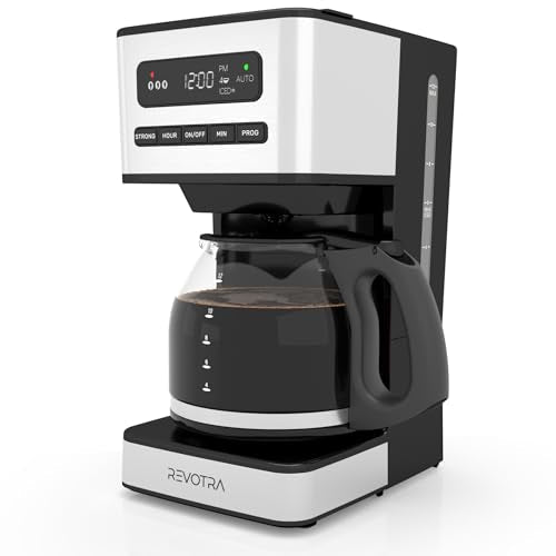 REVOTRA 12 Cup Programmable Coffee Maker, Hot and Iced Coffee Makers, Regular & Strong Brew Drip Coffee Machine, 1-4 Cup, 24H Timer, Auto Shut-Off, Keep Warm, Pause & Serve - My Kitchen Products
