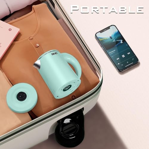 RHD 0.5L Small Portable Electric Kettles for Boiling Water, Stainless Steel Travel Kettle, 600W Fast Boil Teapot, Auto Shut-Off, Tea Kettle & Hot Water Boiler Perfect For Travel, Coffee, Tea (Green) - My Kitchen Products