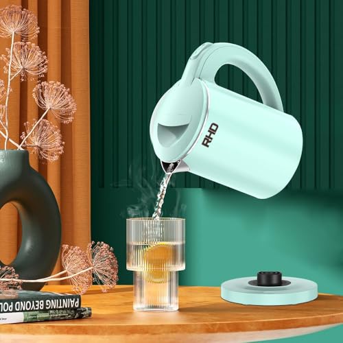 RHD 0.5L Small Portable Electric Kettles for Boiling Water, Stainless Steel Travel Kettle, 600W Fast Boil Teapot, Auto Shut-Off, Tea Kettle & Hot Water Boiler Perfect For Travel, Coffee, Tea (Green) - My Kitchen Products