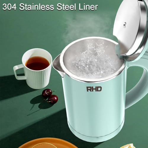RHD 0.5L Small Portable Electric Kettles for Boiling Water, Stainless Steel Travel Kettle, 600W Fast Boil Teapot, Auto Shut-Off, Tea Kettle & Hot Water Boiler Perfect For Travel, Coffee, Tea (Green) - My Kitchen Products