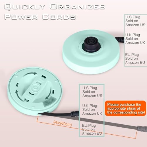 RHD 0.5L Small Portable Electric Kettles for Boiling Water, Stainless Steel Travel Kettle, 600W Fast Boil Teapot, Auto Shut-Off, Tea Kettle & Hot Water Boiler Perfect For Travel, Coffee, Tea (Green) - My Kitchen Products