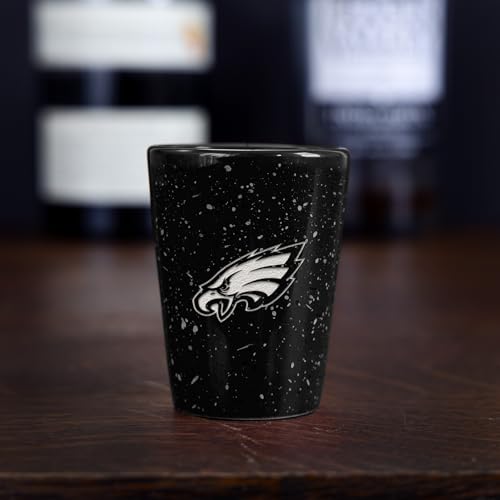 Rico Industries NFL Football Philadelphia Eagles 2oz Ceramic Shot Glass for Fans, Laser Engraved In Team Color Single Shot Glass - My Kitchen Products