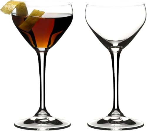 Riedel Drink Specific Glassware, Nick & Nora Cocktail Glass, 4oz, Old-Fashioned Stemmed Cocktail Glasses, Martini