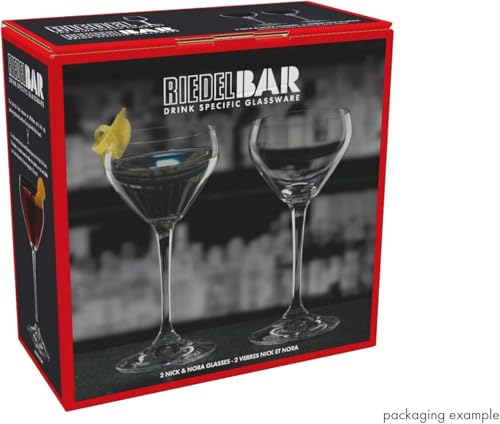 Riedel Drink Specific Glassware, Nick & Nora Cocktail Glass, 4oz, Old-Fashioned Stemmed Cocktail Glasses, Martini, Manhattan, Set of 2 - My Kitchen Products