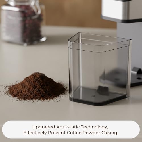 RIOSKY Burr Coffee Grinder with 60 Settings, Electric Conical Bean Grinder with Touch Screen & Anti-Static Technology for Espresso to French Press, 1-60s Timer & 1-8 Cup Dosing, Stainless Steel, Black - My Kitchen Products