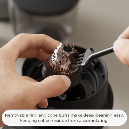 RIOSKY Burr Coffee Grinder with 60 Settings, Electric Conical Bean Grinder with Touch Screen & Anti-Static Technology for Espresso to French Press, 1-60s Timer & 1-8 Cup Dosing, Stainless Steel, Black - My Kitchen Products