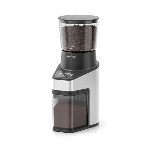 RIOSKY Burr Coffee Grinder with 60 Settings, Electric Conical Bean Grinder with Touch Screen & Anti-Static Technology for Espresso to French Press, 1-60s Timer & 1-8 Cup Dosing, Stainless Steel, Black - My Kitchen Products