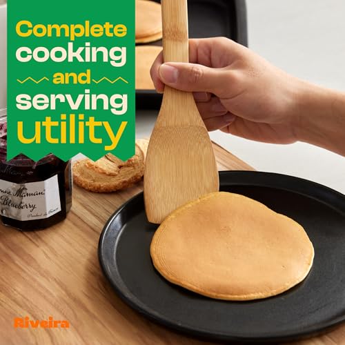 Riveira Bamboo Cooking Spoons 6-Piece – Wooden Cooking Utensils Set with Wooden Spoons for Cooking & Spatulas Wooden Utensil Sets – Premium Kitchen Utensils Set – Durable First Apartment Essentials - My Kitchen Products