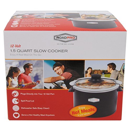 RoadPro-RPSL-350 Quart Slow Cooker, Auto Travel, 12V, White, 1.5 Quart - My Kitchen Products
