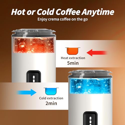 Rocspire 3-in-1 Portable Espresso Maker 20 Bar Self-Heating Stainless Steel Fits Ground Coffee & Nespresso Capsules USB-C Rechargeable for Camping Car Hiking Office - My Kitchen Products