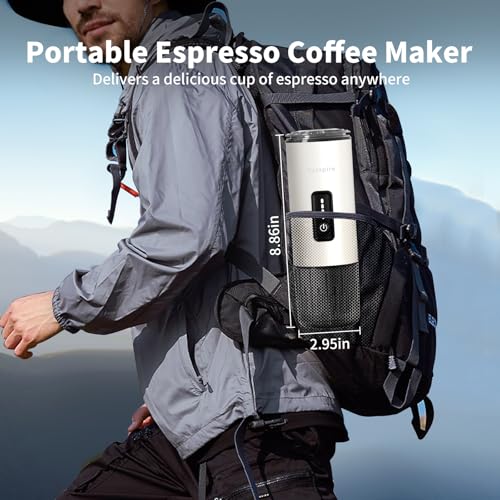 Rocspire 3-in-1 Portable Espresso Maker 20 Bar Self-Heating Stainless Steel Fits Ground Coffee & Nespresso Capsules USB-C Rechargeable for Camping Car Hiking Office - My Kitchen Products