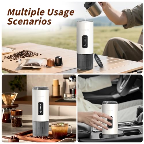Rocspire 3-in-1 Portable Espresso Maker 20 Bar Self-Heating Stainless Steel Fits Ground Coffee & Nespresso Capsules USB-C Rechargeable for Camping Car Hiking Office - My Kitchen Products