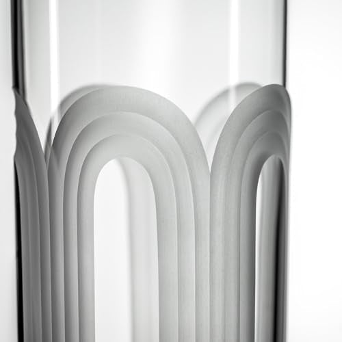 Rolf Glass Mid-Century Modern Highball Collins Glass | Made in America | Mojito Highball Glass | Geometric Arch Design | Diamond Engraved 12oz Tumbler | Set of 2 - My Kitchen Products