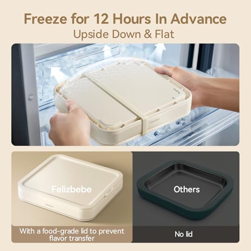 Rolled Ice Cream Maker, Felizbebe Instant Ice Cream Roller Tray with Lid and 2 Spatulas, Food Grade Premium Stainless Steel Cold Plate No-electricity for Fun Family Activities, DIY Parent-Child Time - My Kitchen Products