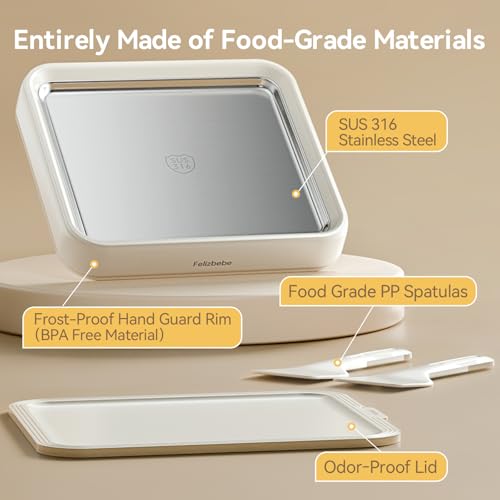 Rolled Ice Cream Maker, Felizbebe Instant Ice Cream Roller Tray with Lid and 2 Spatulas, Food Grade Premium Stainless Steel Cold Plate No-electricity for Fun Family Activities, DIY Parent-Child Time - My Kitchen Products