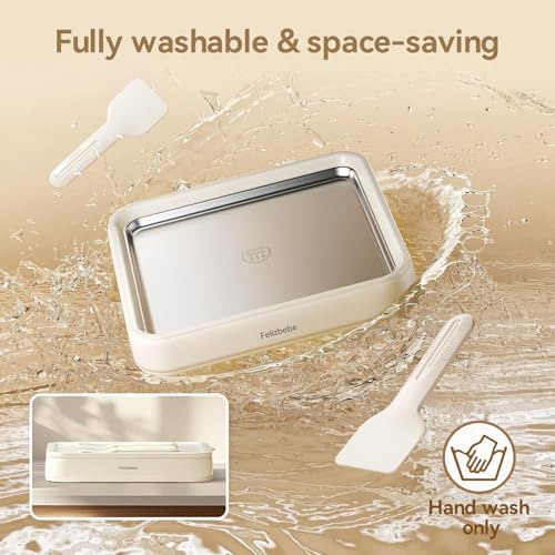 Rolled Ice Cream Maker, Felizbebe Instant Ice Cream Roller Tray with Lid and 2 Spatulas, Food Grade Premium Stainless Steel Cold Plate No-electricity for Fun Family Activities, DIY Parent-Child Time - My Kitchen Products