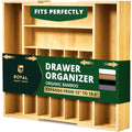 ROYAL CRAFT WOOD Luxury Bamboo Kitchen Drawer Organizer - Silverware Organizer, Utensil Holder & Cutlery Tray Drawer Dividers for Flatware (9 Slot, Natural) - My Kitchen Products