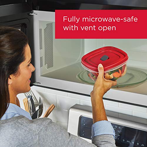 Rubbermaid 16-Piece BPA-Free Plastic Food Storage Set, Red Vented Lids - Microwave, Dishwasher Safe: Perfect for Meal Prep, Leftovers, and Kitchen Organization - My Kitchen Products