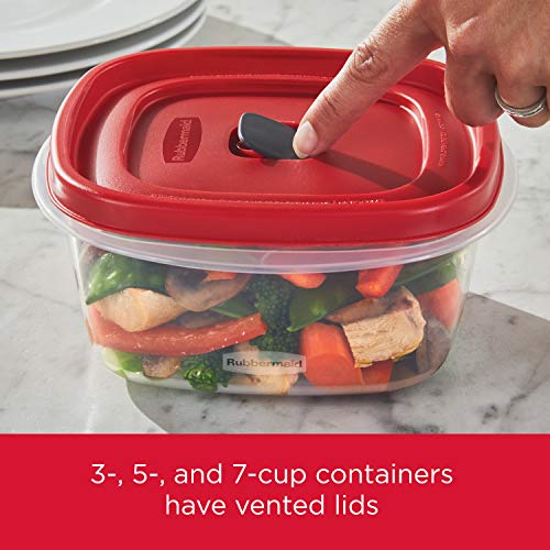 Rubbermaid 16-Piece BPA-Free Plastic Food Storage Set, Red Vented Lids - Microwave, Dishwasher Safe: Perfect for Meal Prep, Leftovers, and Kitchen Organization - My Kitchen Products
