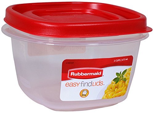 Rubbermaid 7J60 Easy Find Lid Square 2-Cup Food Storage (Pack of 8 Containers) - My Kitchen Products