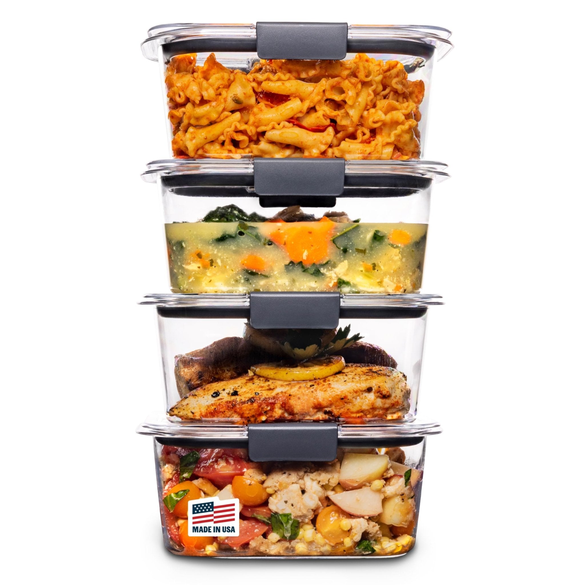 Rubbermaid Brilliance BPA Free Airtight Food Storage Containers with Lids, Set of 4 (4.7 Cup) Ideal for Lunch, Meal Prep, and Leftovers - My Kitchen Products