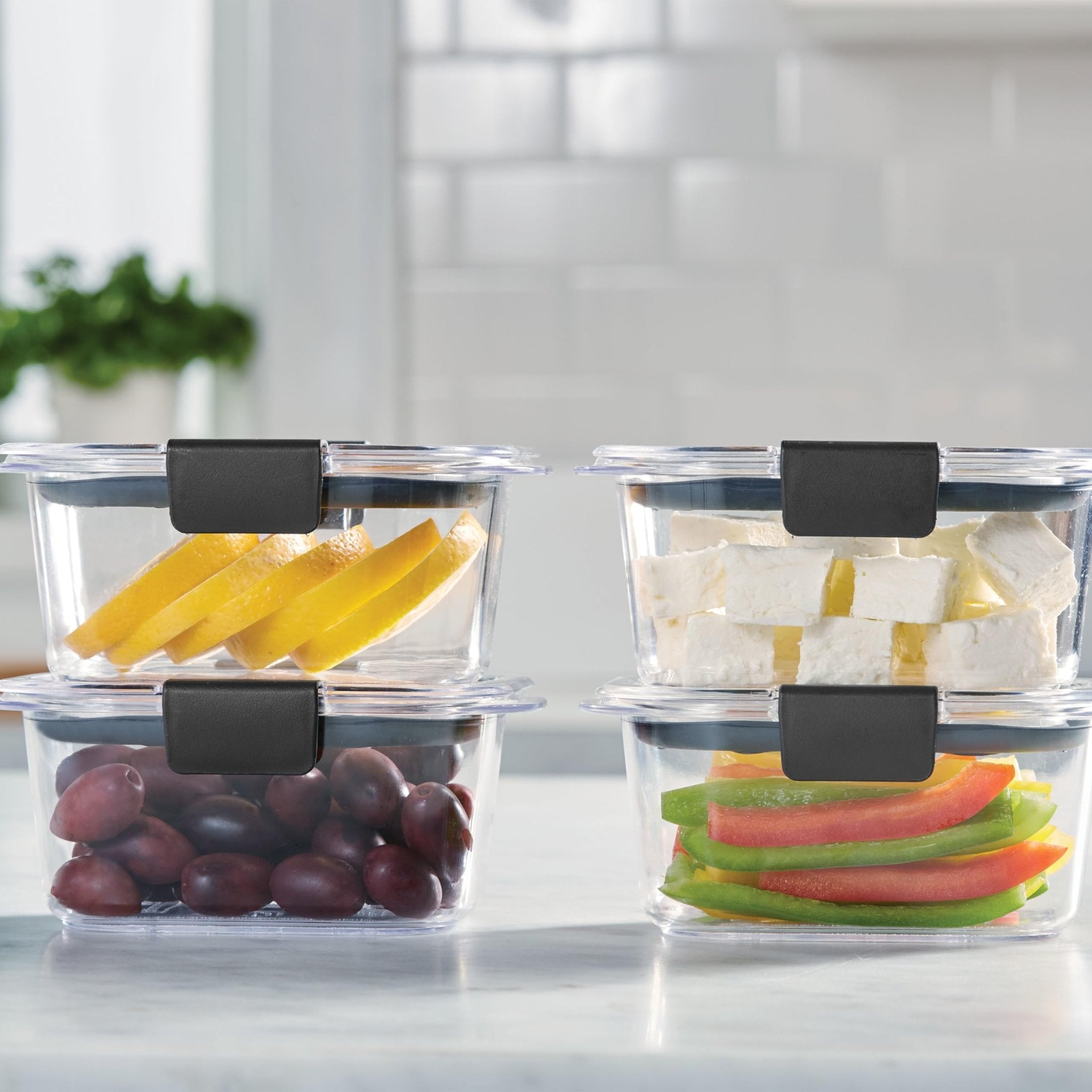 Rubbermaid Brilliance BPA Free Airtight Food Storage Containers with Lids, Set of 4 (4.7 Cup) Ideal for Lunch, Meal Prep, and Leftovers - My Kitchen Products