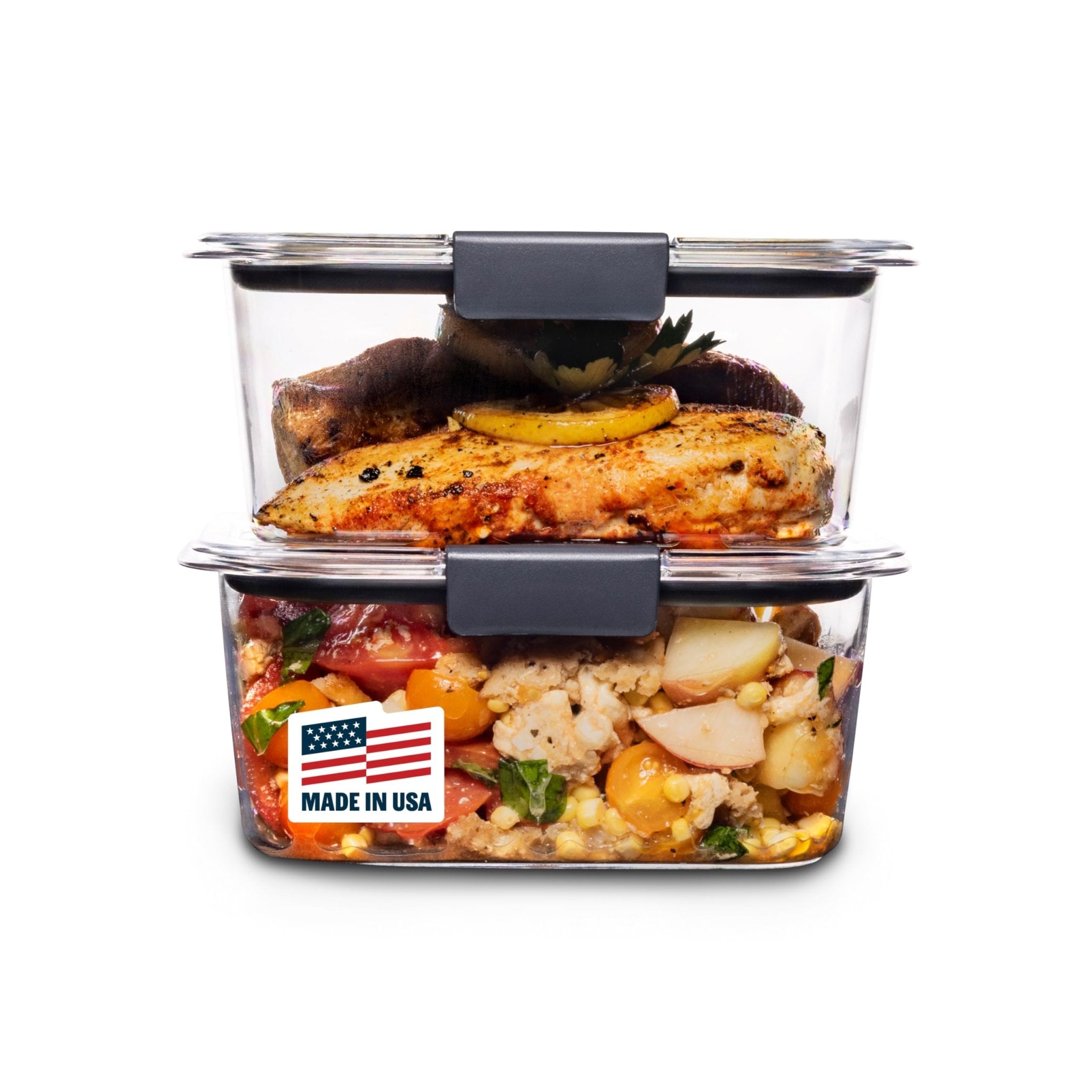 Rubbermaid Brilliance BPA-Free Food Storage Containers, Medium Deep, 4.7 Cup, 2-Pack, Airtight & Leak-Proof, Microwave & Dishwasher Safe - My Kitchen Products