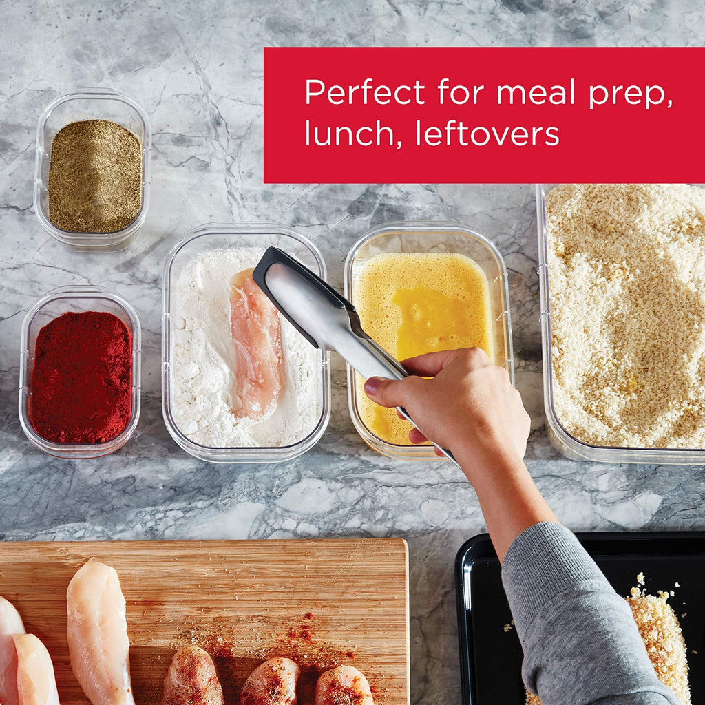Rubbermaid Brilliance BPA-Free Food Storage Containers Multi Pack, 1.3 Cup Plastic Containers with Lids, 5 Pack, Leak Proof, Microwave & Dishwasher Safe - My Kitchen Products