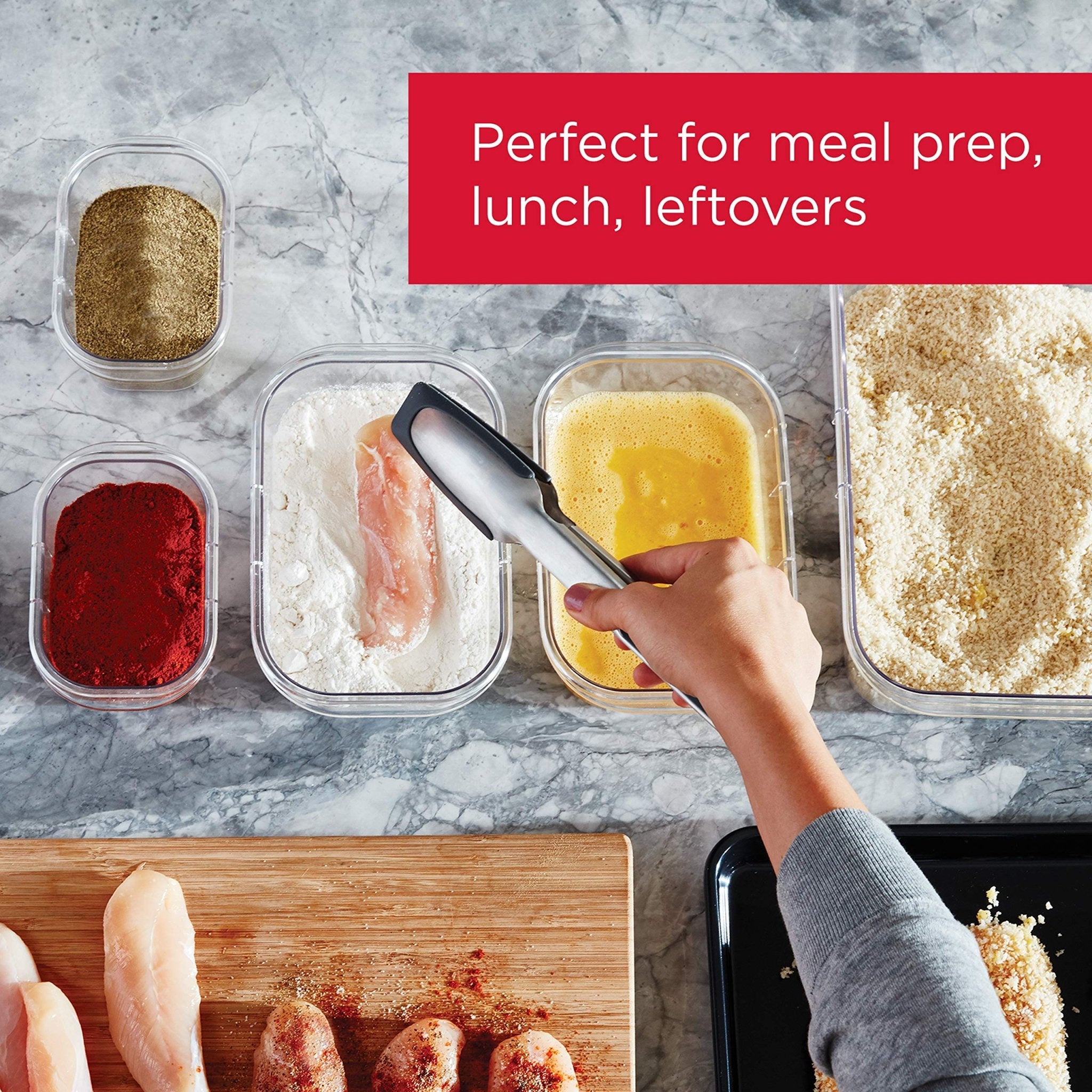 Rubbermaid Brilliance BPA-Free Food Storage Containers Multi Pack, 1.3 Cup Plastic Containers with Lids, 5 Pack, Leak Proof, Microwave & Dishwasher Safe - My Kitchen Products